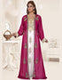 V neck Jacket Style embroidered kaftan